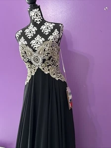 Neu Mambo Couture Gr. 8 Kleid Kleid Abschlussball Damen lang schwarz Hochzeit Brautjungfer - Bild 1 von 6