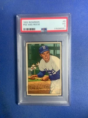 1952 Bowman - No8 Pee Wee Reese - PSA 3 очень хорошее состояние - Изображение 1 из 2