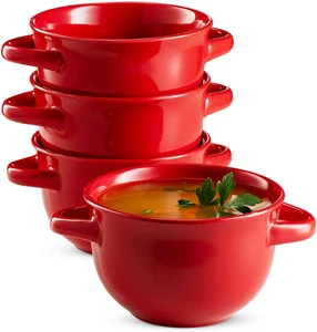 Soup Crocks with Handles, Ceramic Make, Great for Chili, Soup, SET OF 4 - Picture 1 of 4