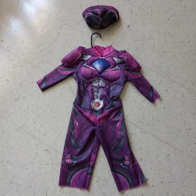 Disfraz de Power Ranger rosa muscular con máscara talla 2t para niñas Foto 1 de 4