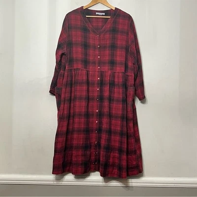 Vestido Only Necessities House Salón Cuadros Algodón Perla Bolsillo a Presión Midi 1X 22 24 Foto 1 de 4