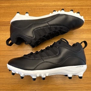Size 10.5 Nike Air Jordan 10 TD Low Black White Football Cleats CQ2072-001 - Picture 1 of 7