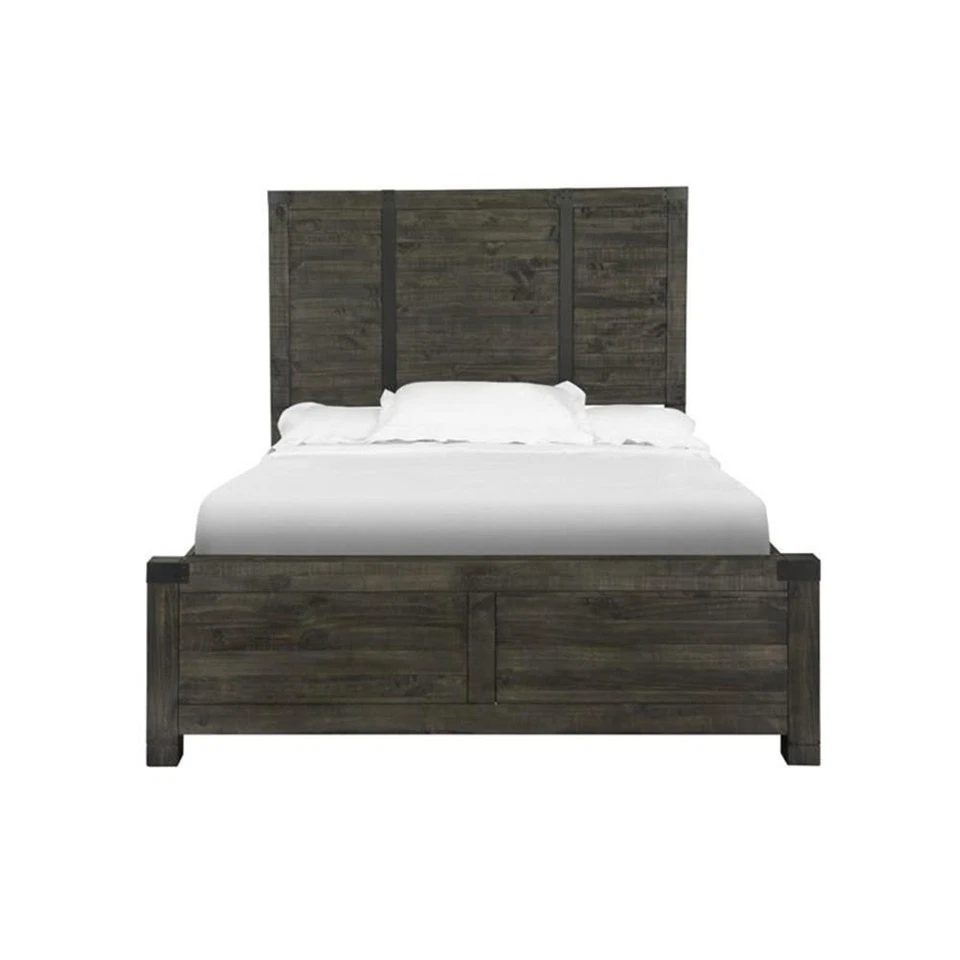 Magnussen Abington Queen Panel Bed in Weathered Charcoal Foto 1 de 1