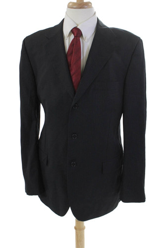 Giacca blazer uomo gessato Alexander McQueen lana nera taglia EUR 54
