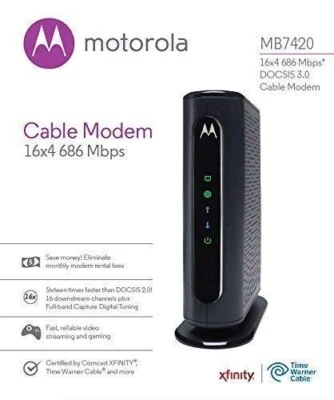 Refur Motorola MB7420-10 16x4 686 Mbps DOCSIS 3.0 Cable Modem xfinity timewarner - Image 1 of 4