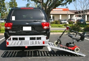 Cargo Car Carrier Rack Aluminum Hitch Mount Basket 60" Folding Ramp Heavy Duty - Picture 1 of 7