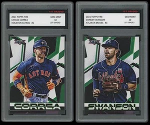 DANSBY SWANSON/CARLOS CORREA 2021 TOPPS FIRE 1ST GRADED 10 CARD WORLD SERIES  - Picture 1 of 1