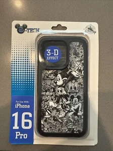 Funda para teléfono profesional Disney Parks Mickey & Friends negra y blanca 3D D-Tech iPHONE 16 - Imagen 1 de 6