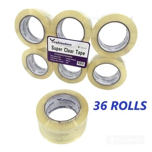 36 Rolls Clear Packing Tape 2"x110Y | 3960Y Total | 2Mil Heavy Duty freeShipping - Picture 1 of 22