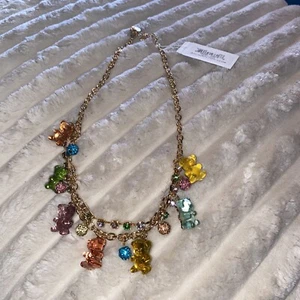 BETSEY JOHNSON PASTEL GUMMY BEARS WITH BLING NECKLACE - Picture 1 of 3