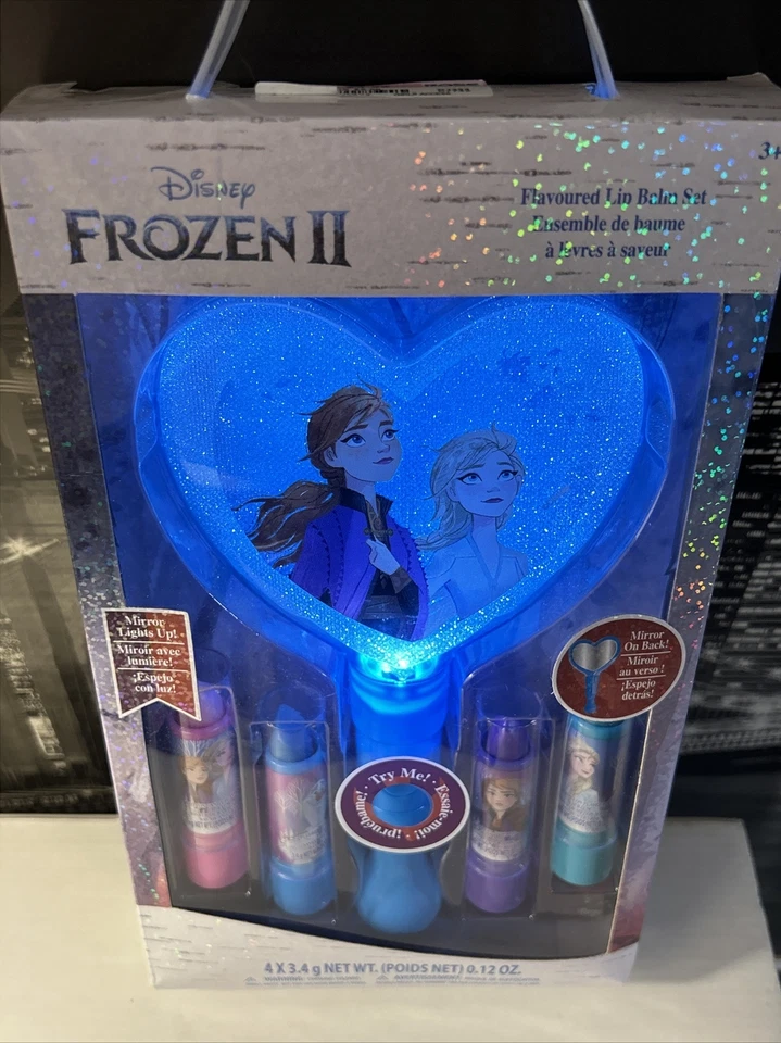 Disney Little Girls Frozen 2 5pc Lip Balm and Light up Mirror Set