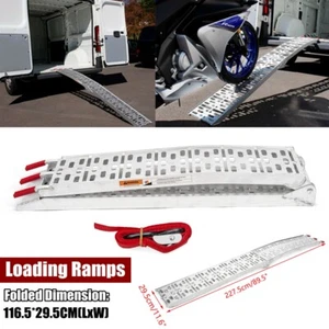 89''x11'' Aluminum Loading Ramps Kit For ATV/ UTV/ Lawn mower/ Truck/ Motorcycle - Picture 1 of 9