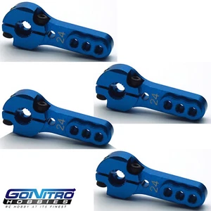 Go Nitro Hobbies 24T 3 Loch Aluminium Schwerlast Servoarm 4 blau Hitec - Bild 1 von 3