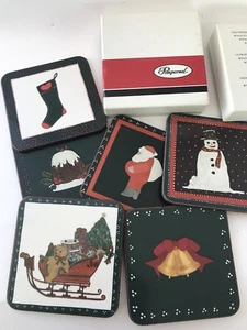 Pimpernel 6 Posavasos Seis Surtidos Diseño Navidad Verde Rojo con Caja De Colección - Imagen 1 de 10