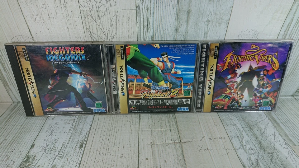 Fighting Vipers Virtua Fighter 2 etc. Set of 3 Japan Ver Sega Saturn USED Games - Image 1 of 4
