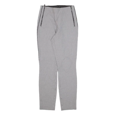 TED BAKER Houndstooth Womens Trousers Grey Slim Skinny W22 L26 - Image 1 of 4