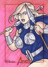 2012 Marvel Greatest Heroes Avengers sketch card Allen Valkyrie