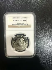 2008 S BALD EAGLE NGC PF69 ULTRA CAMEO CLAD HALF DOLLAR COMMEMORATIVE - Picture 1 of 2