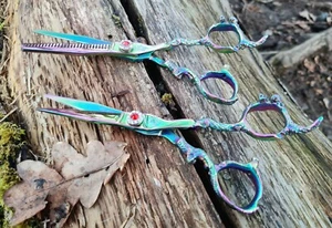 Antikes Regenbogen Japanische Profi Friseurscheren Kit | Haarschneide scheren - Imagen 1 de 8