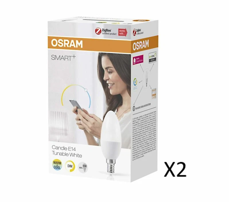 2 Stück OSRAM SMART+ Kerzenlampen 6W 827-865 470lm ZigBee Dim E14  - Bild 1 von 1