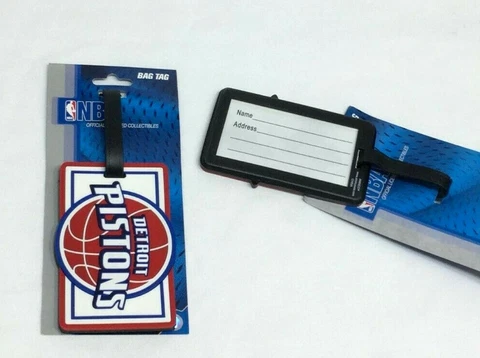 NBA Detroit Pistons Luggage Tag Travel Bag ID Golf Tag FREESHIP Cover