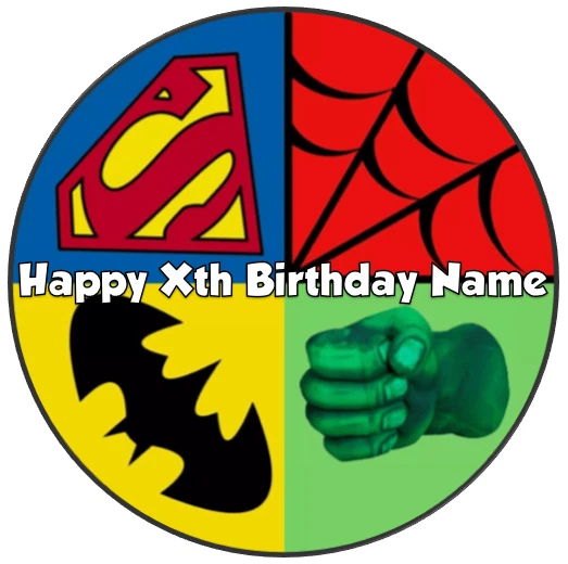 Superhero Avengers Personalised Edible Cake Topper Image Birthday Party (d) - image 1 of 1