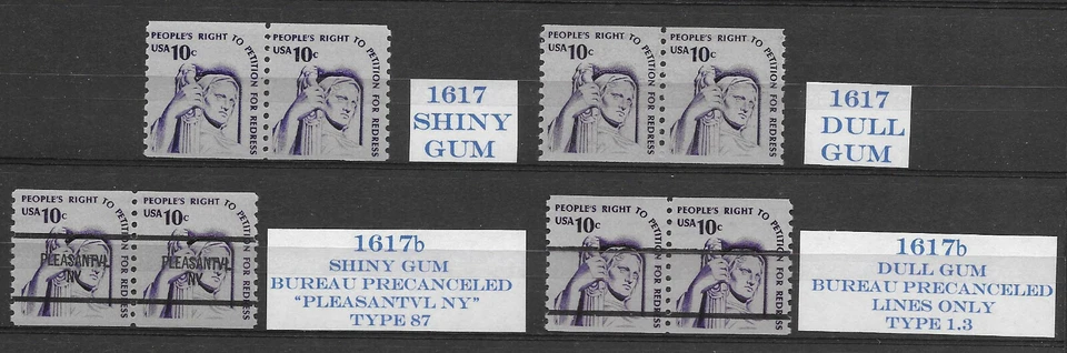 AMERICANA Scott #1617, 1617b Gum and Precancel Study Group - Image 1 of 1