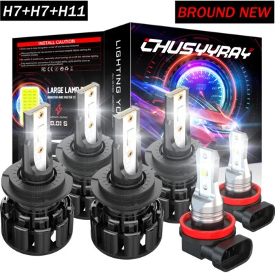 6x H7+H7+H11 para BMW X1 2012-2018 LED faros y faros antiniebla combo bombillas 6000K Foto 1 de 4