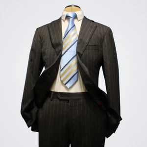 Samuelsohn Performance X Loro Piana 2 Piece Suit 41L Gray Super 120's Wool - Picture 1 of 22