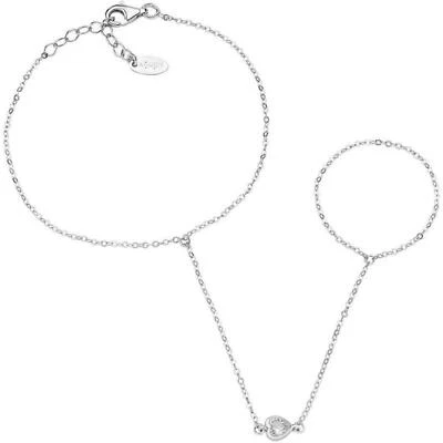 Bracciale Baciamano Da Donna Di Amen BAMABBZ1 In Argento 925 Con Zircone Bianco - Immagine 1 di 2