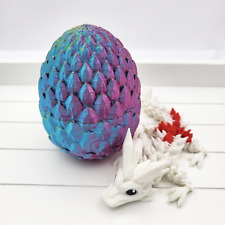 3D Printed St George's Crystal Dragon in Egg - Fully Articulated Dragon in Egg