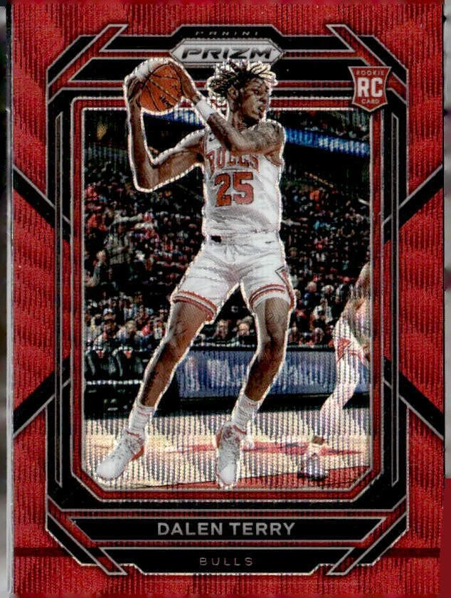 2022-23 Panini Prizm #240 Dalen Terry Prizms Ruby Wave RC Chicago Bulls (O)