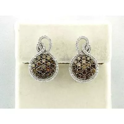 LeVian 14K White Gold G-H SI1 Chocolate Diamond 2.12 cts Earrings - Image 1 of 4