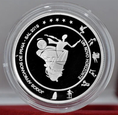 CAPE VERDE 200 Escudos 2019 Silver Proof 'African Beach Games - Sal Island' - Image 1 of 3