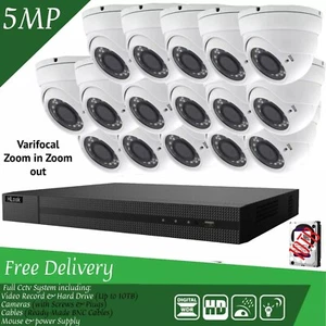 KIT DE CÁMARA DE CIRCUITO CERRADO DE TELEVISIÓN HIKVISION 16 CANALES 5 MP VARIFOCAL GOVISION + DISCO DURO DE 10 TB - Imagen 1 de 10