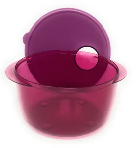 Tupperware Rock N Serve 8-1/2 tazas redondo profundo plato microondas ruibarbo nuevo - Imagen 1 de 2