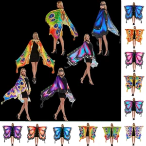Adult Butterfly Wings Girls Cape Scarf Halloween Carnival Dance Costumes + Gift - Picture 1 of 23