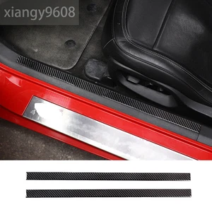 Carbon Fiber Inner Door Sill Guard Panel Cover For Chevrolet Corvette C7 2014-19 - Picture 1 of 12