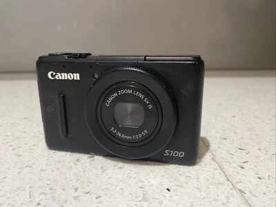 Canon PowerShot S100 Digital Camera 12.1MP PC1675 Black (made In Japan) - Image 1 of 4