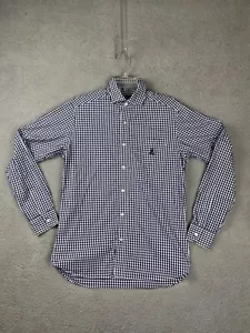 Psycho Bunny Men's Small LS Button Down Shirt Gingham Check Blue White Prep - Picture 1 of 15