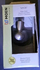 Moen Sage Wall Mounted Single Robe Hook Metal in Gray DN6803BN - Picture 1 of 4