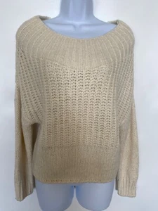 Forever 21 size Small Ivory Eyelash Pullover Sweater, Off or On the Shoulder - Bild 1 von 7
