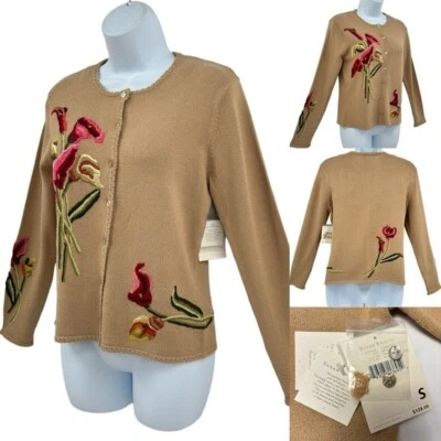 Susan Bristol Embroidered Cardigan Sweater NWT - Image 1 of 4