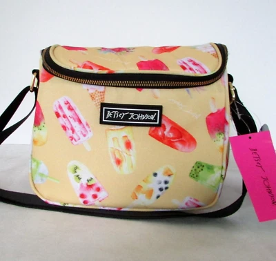 Betsey Johnson Popsicles Boba Insulated Lunch Tote Bag Crossbody Cube NWT - Image 1 of 4