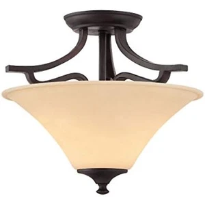 Thomas Lighting TC0020704 Treme 2-Light Semi Flush Ceiling Lamp in Espresso - Picture 1 of 2