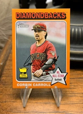 2024 Topps Heritage Corbin Carroll Mini Orange /5 Diamondbacks - Image 1 of 2