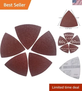 Confezione 60 Carta Vetrata Triangolare 3-1/8 Pollici 60 Grana per Levigatura Legno Eccellenza - Foto 1 di 8