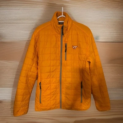 Chaqueta Para Hombres Cutter & Buck Virginia Tech Hokies Rainier Naranja Cremallera Completa $157 Foto 1 de 4