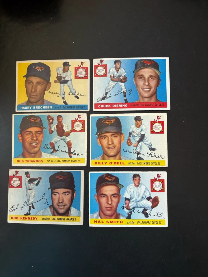 1955 Topps бейсбол лот из 6 различных. ALL ORIOLES VG-EX Gus Triandos - Изображение 1 из 2