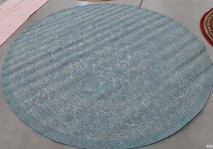 AQUA / GREY 7'-10" x 7'-10" Flaw in Rug Reduced Price 1172775326 CY8680-37121-8R - Picture 1 of 4